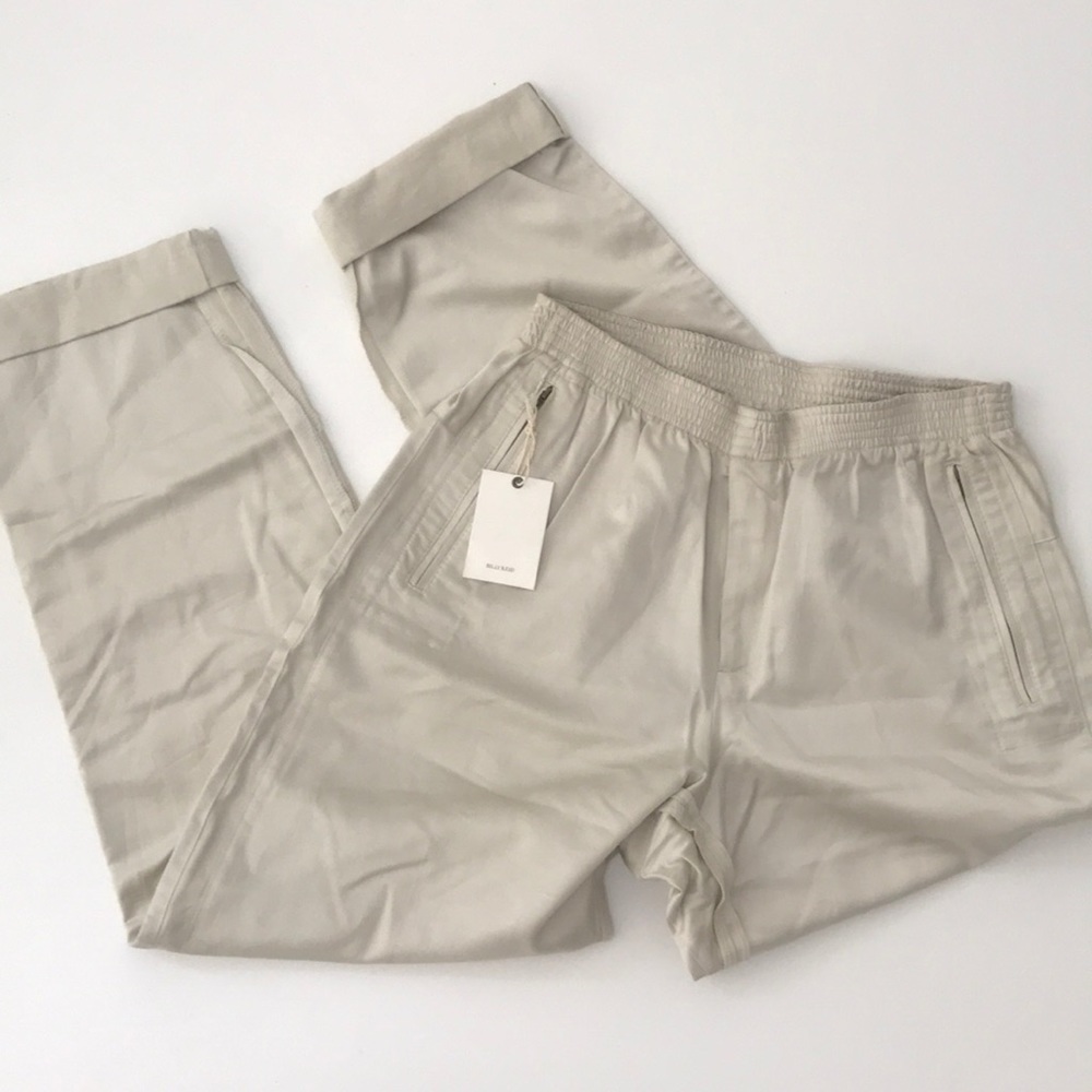 NWT raw silk Billy Reid trousers